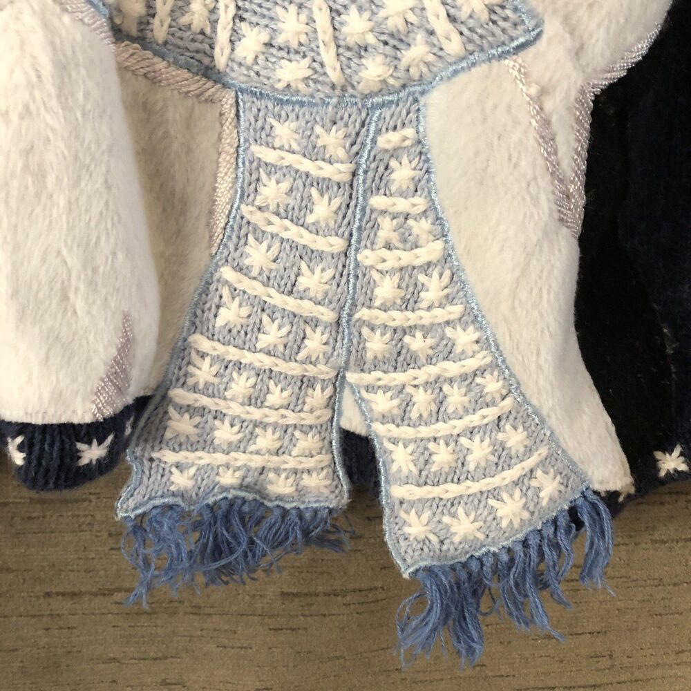 Women’s Size L 14/16 Penguin Christmas Winter Blue Zip Up Cardigan Sweater - Picture 11 of 16